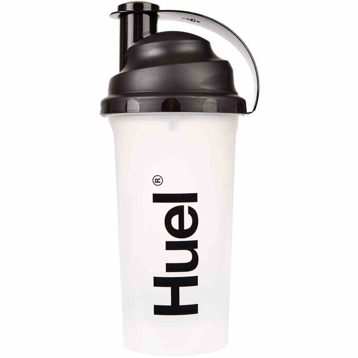 a clear huel shaker bottle